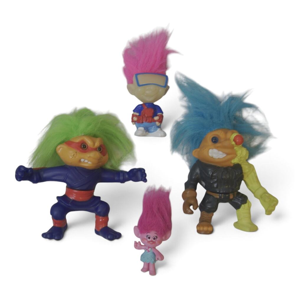 Vintage 1992 Battle Trolls Nunchuk Trollminator Kid Vid Troll Lot of 4 Hasbro